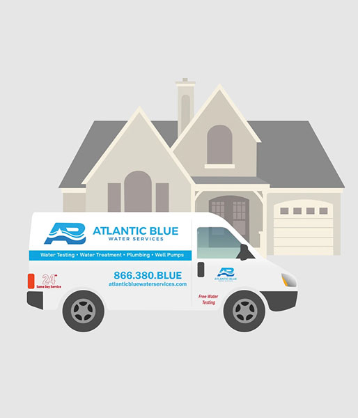 illustration of service van in front of a home