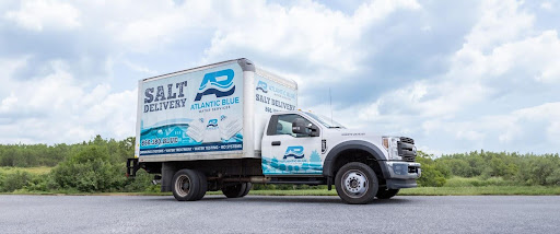 An Atlantic Blue Water Services water softener salt delivery truck